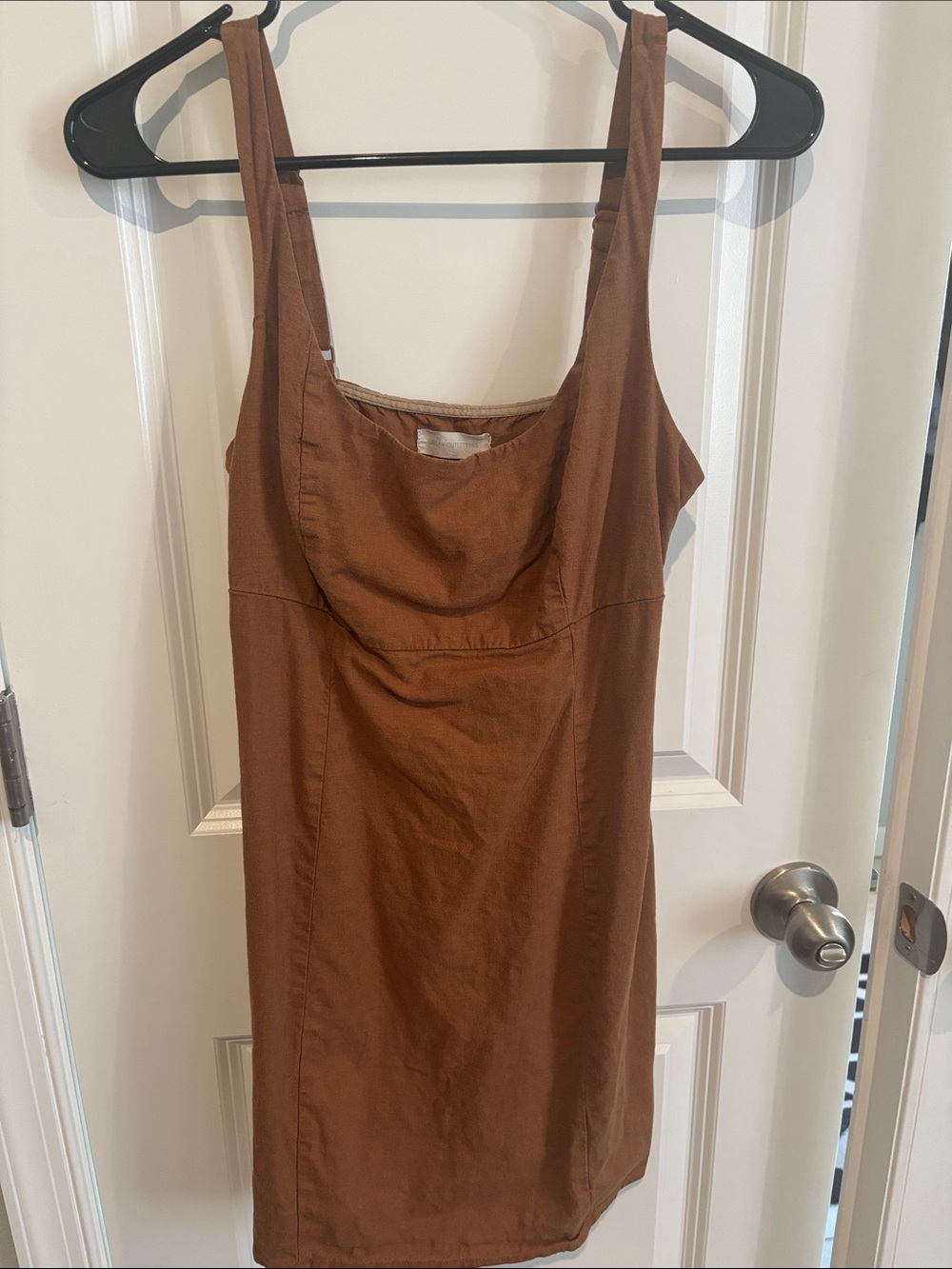 Urban Outfitters Rust-Brown Square Neck Mini Dress